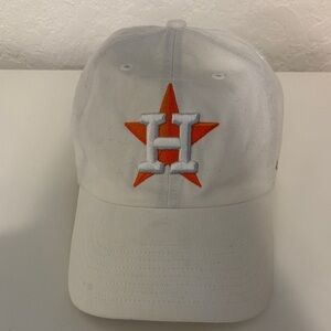 '47 White Baseball Cap with Orange & Gray Embroidered Star H